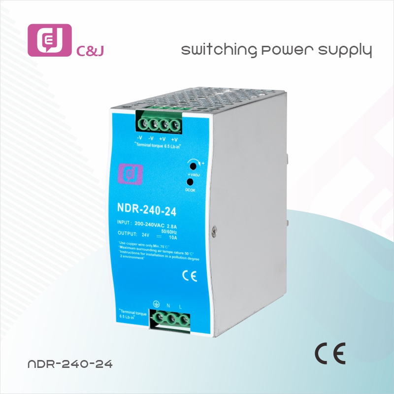 Ndr240 China NDR-240-24 Hot Sale High Efficiency 240W SMPS DIN Rail Industrial ...